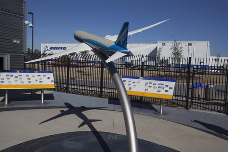 A model of the 787 Dreamliner is seen at the welcome center for South Carolina Boeing in North Charleston, South Carolina December 19, 2013. A model of the 787 Dreamliner is seen at the welcome center for South Carolina Boeing in North Charleston, South Carolina December 19, 2013.
