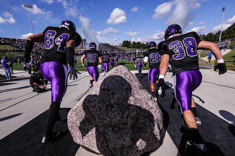 UW Whitewater players before a game in Whitewater, WI UW Whitewater players before a game in Whitewater, WI