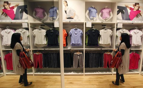 A woman looks at shirts displayed at a casual clothing store in Tokyo May 31, 2011. REUTERS/Yuriko Nakao A woman looks at shirts displayed at a casual clothing store in Tokyo May 31, 2011. REUTERS/Yuriko Nakao