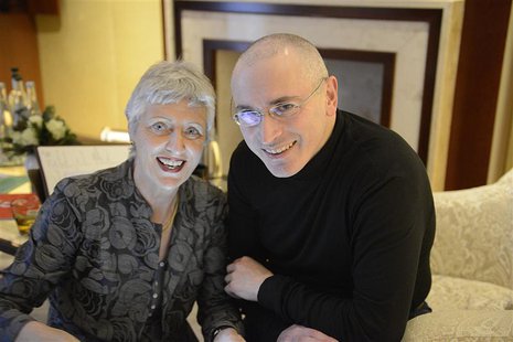 German politician Marieluise Beck of the environmental Greens party smiles next to freed Russian former oil tycoon Mikhail Khodorkovsky duri German politician Marieluise Beck of the environmental Greens party smiles next to freed Russian former oil tycoon Mikhail Khodorkovsky duri