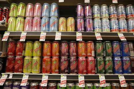 Cans of Zevia soda are seen in a supermarket in Los Angeles, California, December 18, 2013. REUTERS/Lucy Nicholson Cans of Zevia soda are seen in a supermarket in Los Angeles, California, December 18, 2013. REUTERS/Lucy Nicholson