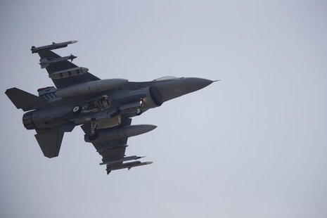 A F-16 fighter jet belonging to the U.S. Air Force comes in for a landing at a U.S. air force base in Osan, south of Seoul April 3, 2013. RE A F-16 fighter jet belonging to the U.S. Air Force comes in for a landing at a U.S. air force base in Osan, south of Seoul April 3, 2013. RE