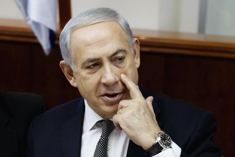 Israel's Prime Minister Benjamin Netanyahu attends the weekly cabinet meeting in Jerusalem December 22, 2013. REUTERS/Gali Tibbon/Pool Israel's Prime Minister Benjamin Netanyahu attends the weekly cabinet meeting in Jerusalem December 22, 2013. REUTERS/Gali Tibbon/Pool