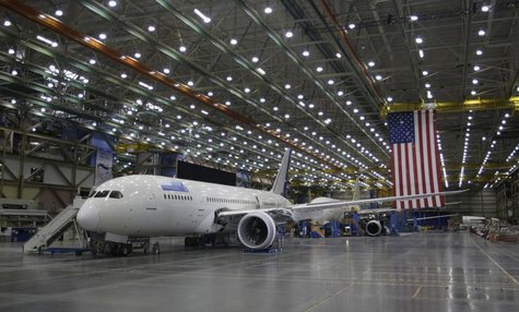 Boeing 787 Dreamliner aircraft are pictured on the production line at the Boeing facility in Everett, Washington February 17, 2012. REUTERS/ Boeing 787 Dreamliner aircraft are pictured on the production line at the Boeing facility in Everett, Washington February 17, 2012. REUTERS/