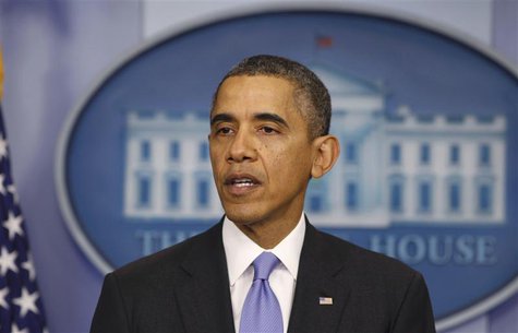 U.S. President Barack Obama holds his year-end news conference in the White House briefing room in Washington, December 20, 2013. REUTERS/La U.S. President Barack Obama holds his year-end news conference in the White House briefing room in Washington, December 20, 2013. REUTERS/La