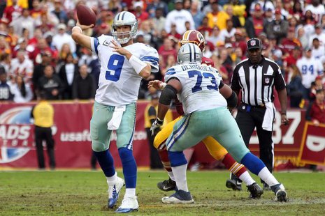 Dallas Cowboys quarterback Tony Romo (9) throws the ball against the Washington Redskins in the second quarter at FedEx Field. Geoff Burke-U Dallas Cowboys quarterback Tony Romo (9) throws the ball against the Washington Redskins in the second quarter at FedEx Field. Geoff Burke-U