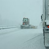 Streets and highways snow covered and slippery Streets and highways snow covered and slippery