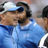 Detroit Lions head coach Jim Schwartz talks with the officials during the third quarter against the Cleveland Browns at FirstEnergy Stadium. Detroit Lions head coach Jim Schwartz talks with the officials during the third quarter against the Cleveland Browns at FirstEnergy Stadium.