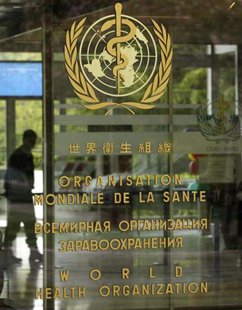 The World Health Organisation (WHO) headquarters are pictured in Geneva April 27, 2009. REUTERS/Denis Balibouse The World Health Organisation (WHO) headquarters are pictured in Geneva April 27, 2009. REUTERS/Denis Balibouse