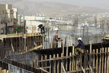 Palestinian labourers work on a construction site in Ramat Shlomo, a religious Jewish settlement in an area of the occupied West Bank Israel Palestinian labourers work on a construction site in Ramat Shlomo, a religious Jewish settlement in an area of the occupied West Bank Israel