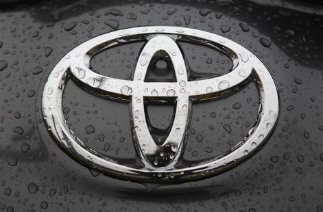 The Toyota logo is seen on a car at a Japan's Toyota Motor Corp car dealership in Hoenheim near Strasbourg, eastern France October 10, 2012. The Toyota logo is seen on a car at a Japan's Toyota Motor Corp car dealership in Hoenheim near Strasbourg, eastern France October 10, 2012.