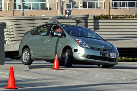 A Toyota Prius modified by Google to be tested as an autonomous vehicle. A Toyota Prius modified by Google to be tested as an autonomous vehicle.