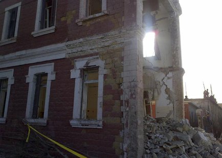 A damaged building is pictured after an explosion in Egypt's Nile Delta town of Anshas, about about 100 km (65 miles) northeast of Cairo, De A damaged building is pictured after an explosion in Egypt's Nile Delta town of Anshas, about about 100 km (65 miles) northeast of Cairo, De