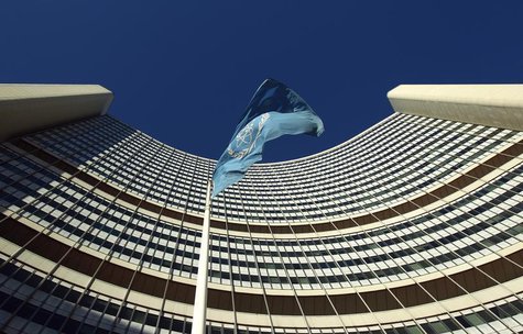 The flag of the International Atomic Energy Agency (IAEA) flies in front of its headquarters during a board of governors meeting in Vienna N The flag of the International Atomic Energy Agency (IAEA) flies in front of its headquarters during a board of governors meeting in Vienna N