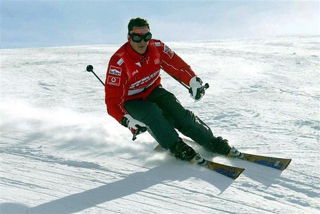 Then Ferrari's Michael Schumacher skis during a stay in the northern Italian resort of Madonna Di Campiglio in this January 16, 2004 file ph Then Ferrari's Michael Schumacher skis during a stay in the northern Italian resort of Madonna Di Campiglio in this January 16, 2004 file ph