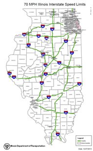 Illinois 70mph Map Illinois 70mph Map