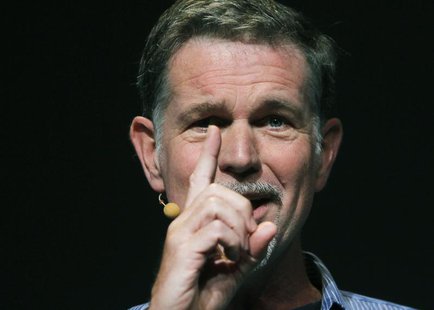 Netflix CEO Reed Hastings gestures while speaking at the Facebook f8 Developers Conference in San Francisco September 22, 2011. REUTERS/Robe Netflix CEO Reed Hastings gestures while speaking at the Facebook f8 Developers Conference in San Francisco September 22, 2011. REUTERS/Robe
