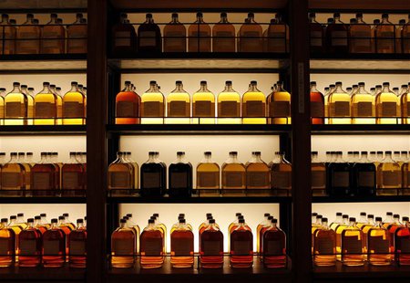 Bottles of Suntory Holdings single cask whisky are displayed at its Yamazaki Distillery in Shimamoto town, Osaka prefecture December 15, 201 Bottles of Suntory Holdings single cask whisky are displayed at its Yamazaki Distillery in Shimamoto town, Osaka prefecture December 15, 201