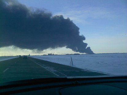 Smoke rising over the horizon of the Casselton derailment (KFGO file photo) Smoke rising over the horizon of the Casselton derailment (KFGO file photo)