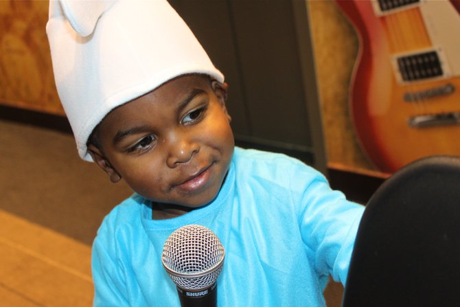 Little James at the mic