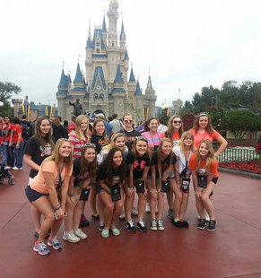 Members of the Quincy High School cheerleading team at Walt Disney World Members of the Quincy High School cheerleading team at Walt Disney World