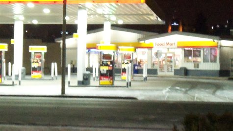 Public Safety found two victims lying on the cement outside this Shell Station. A third was already on his way to Bronson E.R. in a private vehicle. Public Safety found two victims lying on the cement outside this Shell Station. A third was already on his way to Bronson E.R. in a private vehicle.