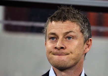 Molde's coach Ole Gunnar Solskjaer reacts before their Europa League Group E soccer match against Steaua Bucharest at National Arena in Buch Molde's coach Ole Gunnar Solskjaer reacts before their Europa League Group E soccer match against Steaua Bucharest at National Arena in Buch