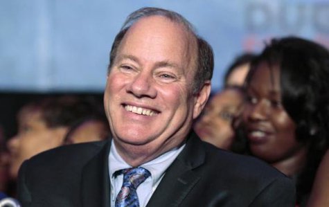 Detroit mayoral candidate Mike Duggan smiles as he addresses his supporters after being declared the projected winner on election day in Detroit, Michigan November 5, 2013.
Credit: Reuters/Rebecca Cook
Detroit mayoral candidate Mike Duggan smiles as he addresses his supporters after being declared the projected winner on election day in Detroit, Michigan November 5, 2013.
Credit: Reuters/Rebecca Cook