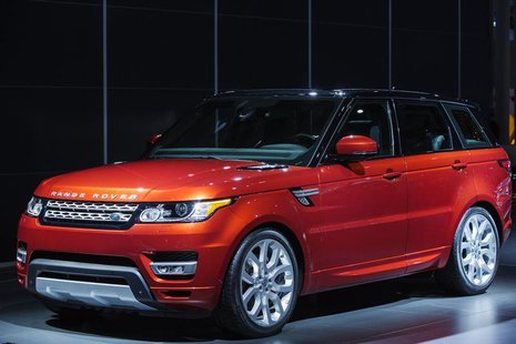 A Range Rover Sport from Land Rover is displayed on stage after an unveiling at the New York International Auto Show in New York, March 27, A Range Rover Sport from Land Rover is displayed on stage after an unveiling at the New York International Auto Show in New York, March 27,