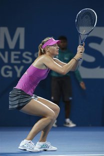 Maria Sharapova of Russia reacts to a lost point during her women's singles semi-final loss to Serena Williams of the U.S. at the Brisbane I Maria Sharapova of Russia reacts to a lost point during her women's singles semi-final loss to Serena Williams of the U.S. at the Brisbane I