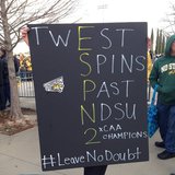 Towson graduate and current Austin, Texas resident Jennifer Heil shows off her Tigers signage outside Toyota Stadium in Frisco, Texas before the FCS National Championship game between Towson and North Dakota State University on Saturday January 4th, 2014. Towson graduate and current Austin, Texas resident Jennifer Heil shows off her Tigers signage outside Toyota Stadium in Frisco, Texas before the FCS National Championship game between Towson and North Dakota State University on Saturday January 4th, 2014.