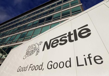 The Nestle logo is pictured on a truck outside the company's headquarters before the nine-month sale figures news conference in Vevey Octobe The Nestle logo is pictured on a truck outside the company's headquarters before the nine-month sale figures news conference in Vevey Octobe