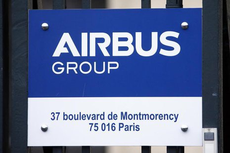 A sign shows the new logo of aircraft manufacturer Airbus Group on the entrance gate of the company's office building in Paris January 3, 20 A sign shows the new logo of aircraft manufacturer Airbus Group on the entrance gate of the company's office building in Paris January 3, 20