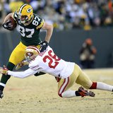Green Bay Packers wide receiver Jordy Nelson (87) makes a catch San Francisco 49ers cornerback Tramaine Brock (26) during the second half of Green Bay Packers wide receiver Jordy Nelson (87) makes a catch San Francisco 49ers cornerback Tramaine Brock (26) during the second half of
