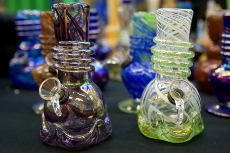 Water pipes by 13 Glass sit on display at The Wonders of Cannabis Festival in San Francisco, California October 27, 2007. REUTERS/Kimberly W Water pipes by 13 Glass sit on display at The Wonders of Cannabis Festival in San Francisco, California October 27, 2007. REUTERS/Kimberly W