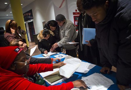 People attend a job training and resource fair at Coney Island in New York December 11, 2013. REUTERS/Eric Thayer People attend a job training and resource fair at Coney Island in New York December 11, 2013. REUTERS/Eric Thayer