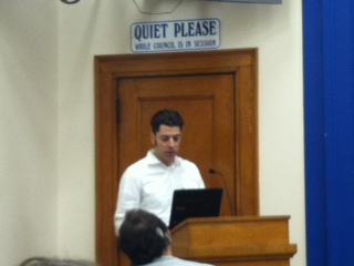 Collin Kachel addresses aldermen Collin Kachel addresses aldermen