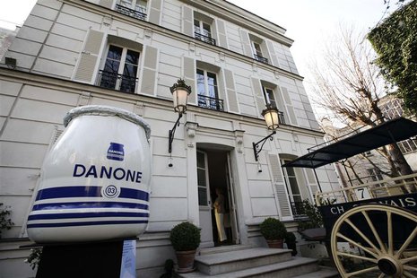 A general view with a giant jar of yogurt is seen outside the exhibition to mark the 90th anniversary of the French foods company Danone, in A general view with a giant jar of yogurt is seen outside the exhibition to mark the 90th anniversary of the French foods company Danone, in