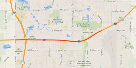 Darker orange line shows portion of the Interstate that will be impacted by the intermittent closures. Darker orange line shows portion of the Interstate that will be impacted by the intermittent closures.