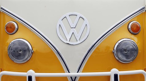 The Volkswagen logo is seen on a Kombi minibus during a Kombi fan club meeting in Sao Bernardo do Campo December 8, 2013. REUTERS/Paulo Whit The Volkswagen logo is seen on a Kombi minibus during a Kombi fan club meeting in Sao Bernardo do Campo December 8, 2013. REUTERS/Paulo Whit