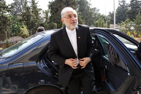 Iranian Foreign Minister Ali Akbar Salehi reacts upon his arrival to attend the official opening ceremony for the new headquarters of the Ir Iranian Foreign Minister Ali Akbar Salehi reacts upon his arrival to attend the official opening ceremony for the new headquarters of the Ir
