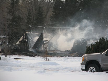 All that's left of a house that exploded northeast of Wausau 1/9/14 All that's left of a house that exploded northeast of Wausau 1/9/14