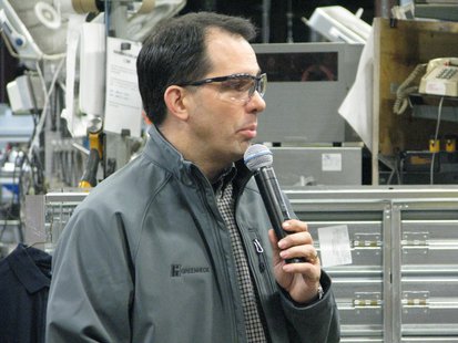 Gov. Scott Walker speaks at Greenheck Fan-Mosinee, WI Gov. Scott Walker speaks at Greenheck Fan-Mosinee, WI
