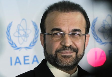 Iran's ambassador to the International Atomic Energy Agency (IAEA) Reza Najafi attends a news conference at the headquarters of the IAEA in Iran's ambassador to the International Atomic Energy Agency (IAEA) Reza Najafi attends a news conference at the headquarters of the IAEA in