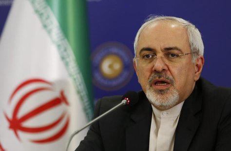 Iran's Foreign Minister Mohammad Javad Zarif speaks during a joint news conference with his Turkish counterpart Ahmet Davutoglu (not picture Iran's Foreign Minister Mohammad Javad Zarif speaks during a joint news conference with his Turkish counterpart Ahmet Davutoglu (not picture