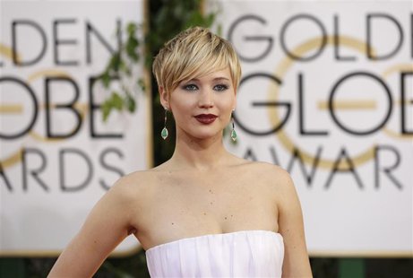 Actress Jennifer Lawrence, from the film "American Hustle," arrives at the 71st annual Golden Globe Awards in Beverly Hills, California Janu Actress Jennifer Lawrence, from the film "American Hustle," arrives at the 71st annual Golden Globe Awards in Beverly Hills, California Janu