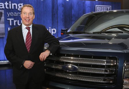 Ford Motor Co. Executive Chairman Bill Ford poses next to a Ford F150 pick-up truck during a gathering at the Ford Conference Center in Dear Ford Motor Co. Executive Chairman Bill Ford poses next to a Ford F150 pick-up truck during a gathering at the Ford Conference Center in Dear