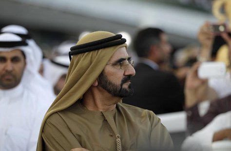 United Arab Emirates' Prime Minister and Ruler of Dubai Sheikh Mohammed bin Rashid al-Maktoum attends the Dubai World Cup at the Meydan Race United Arab Emirates' Prime Minister and Ruler of Dubai Sheikh Mohammed bin Rashid al-Maktoum attends the Dubai World Cup at the Meydan Race