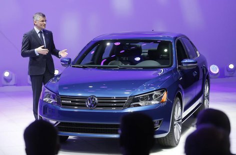Incoming President and CEO of Volkswagen of America Michael Horn speaks next to the Passat BlueMotion during the press preview day of the No Incoming President and CEO of Volkswagen of America Michael Horn speaks next to the Passat BlueMotion during the press preview day of the No