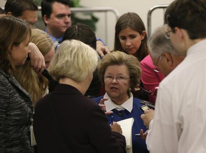 Senator Barbara Mikulski (C) talks to reporters at the U.S. Capitol in Washington September 24, 2013. REUTERS/Gary Cameron Senator Barbara Mikulski (C) talks to reporters at the U.S. Capitol in Washington September 24, 2013. REUTERS/Gary Cameron